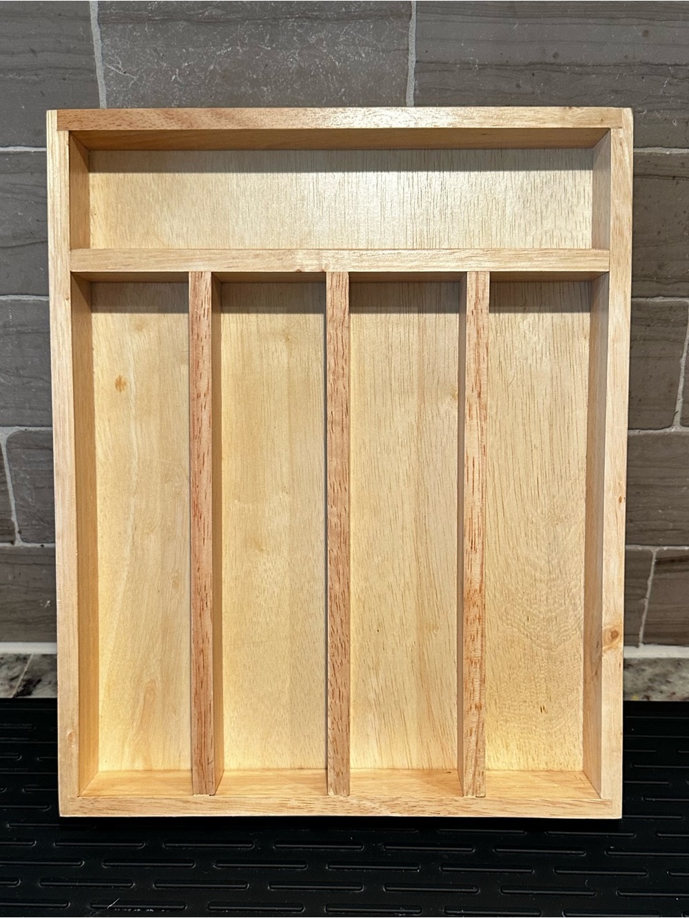 Wooden Utensil or Office Drawer Organizer Tray - Natural Wood Made in Thailand